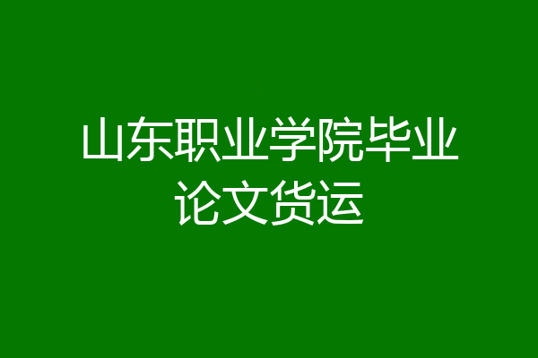 山东职业学院毕业论文货运