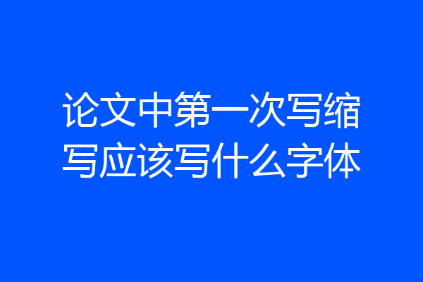 论文中第一次写缩写应该写什么字体