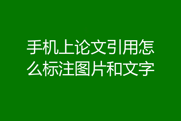 手机上论文引用怎么标注图片和文字