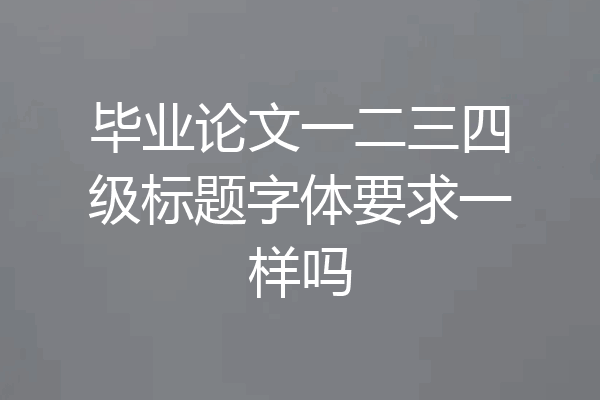 毕业论文一二三四级标题字体要求一样吗