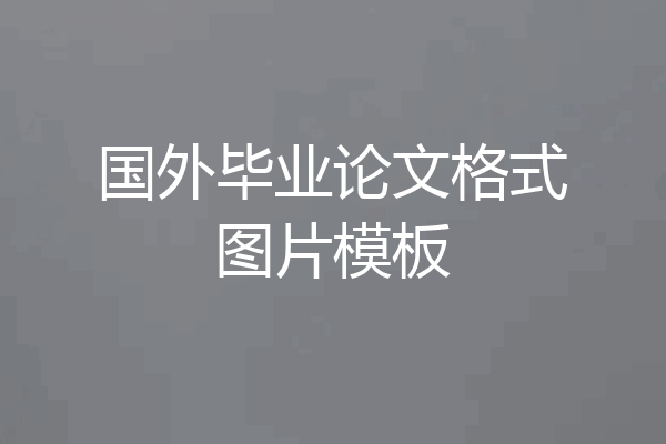 国外毕业论文格式图片模板