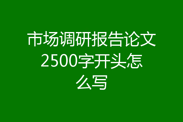 市场调研报告论文2500字开头怎么写
