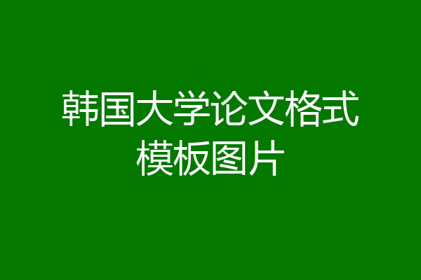韩国大学论文格式模板图片