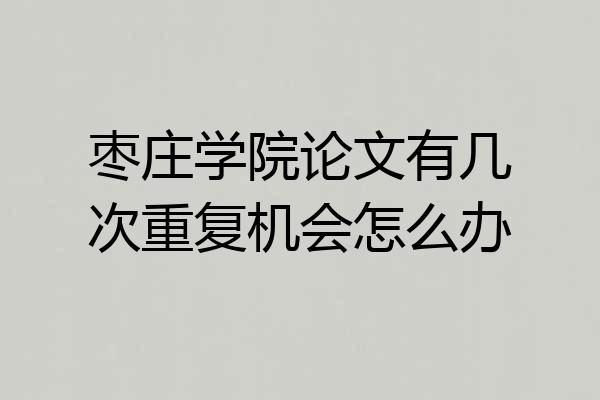 枣庄学院论文有几次重复机会怎么办