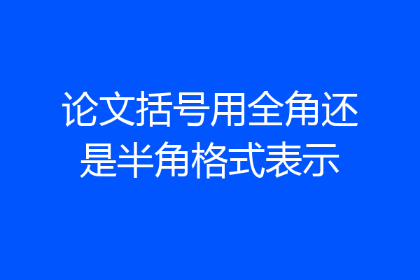 论文括号用全角还是半角格式表示