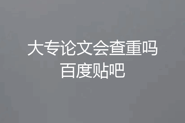 大专论文会查重吗百度贴吧