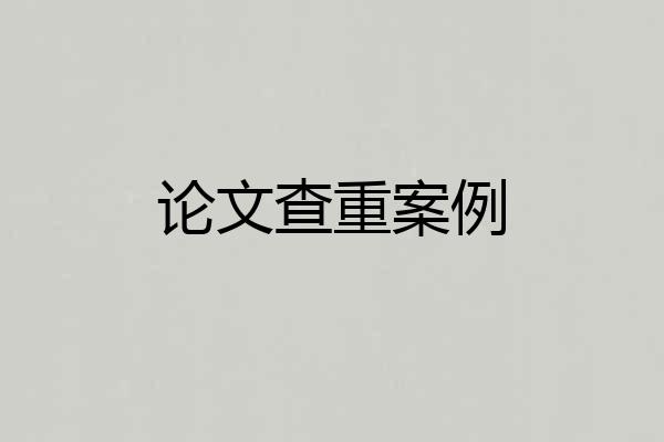 论文查重案例