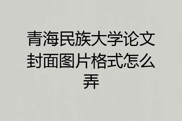青海民族大学论文封面图片格式怎么弄