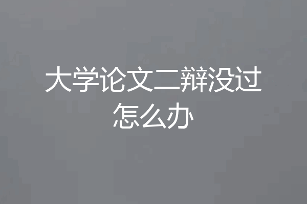 大学论文二辩没过怎么办