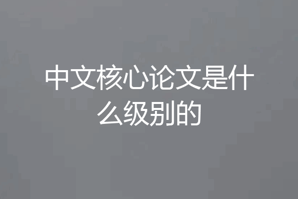 中文核心论文是什么级别的