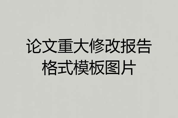 论文重大修改报告格式模板图片