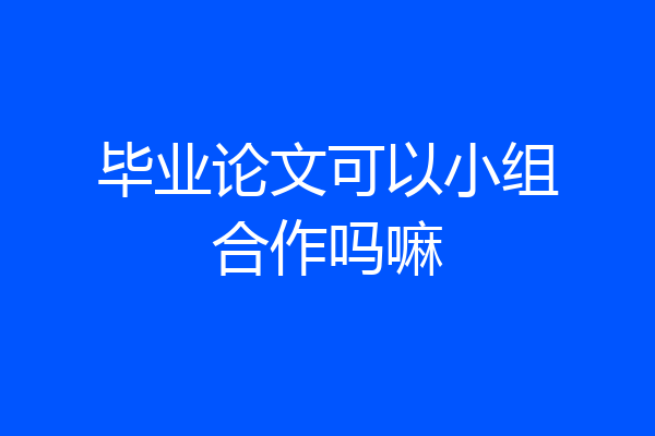 毕业论文可以小组合作吗嘛