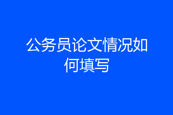 公务员论文情况如何填写
