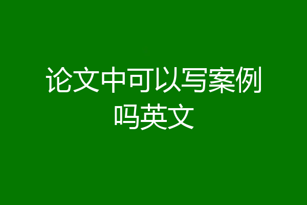 论文中可以写案例吗英文
