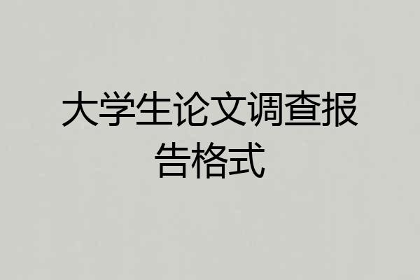大学生论文调查报告格式