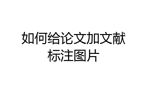 如何给论文加文献标注图片