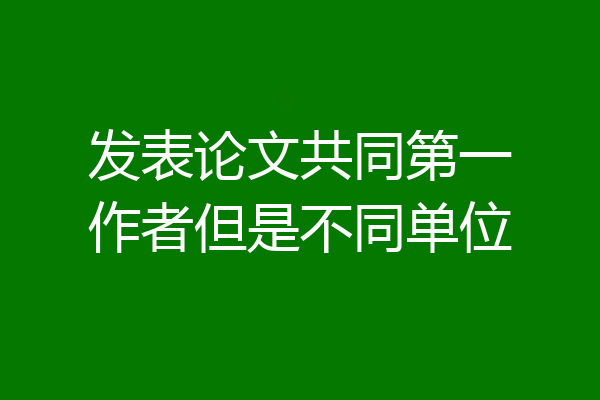 发表论文共同第一作者但是不同单位