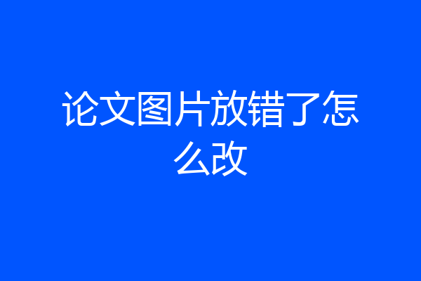 论文图片放错了怎么改