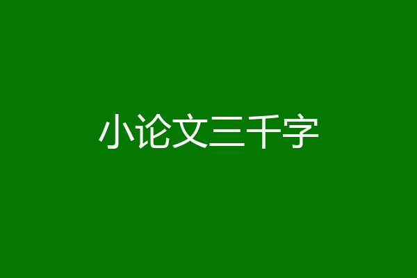 小论文三千字