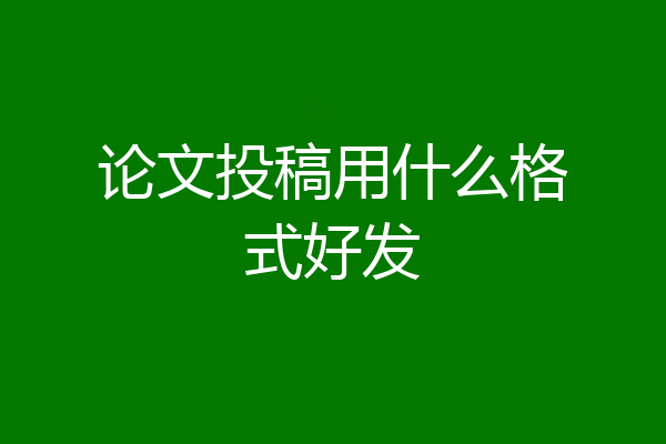 论文投稿用什么格式好发
