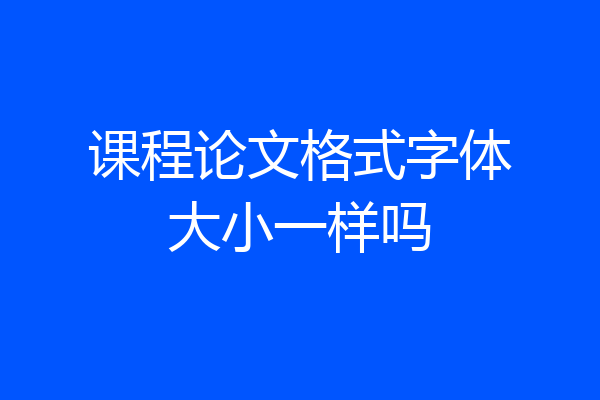 课程论文格式字体大小一样吗