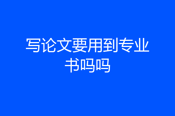 写论文要用到专业书吗吗