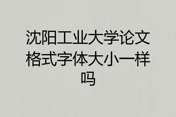 沈阳工业大学论文格式字体大小一样吗