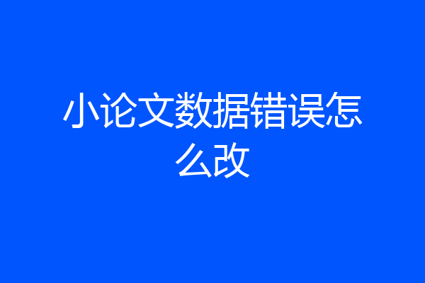 小论文数据错误怎么改
