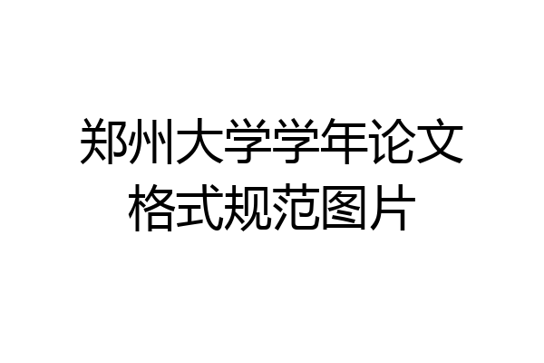 郑州大学学年论文格式规范图片