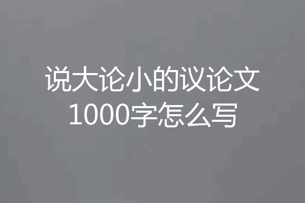 说大论小的议论文1000字怎么写