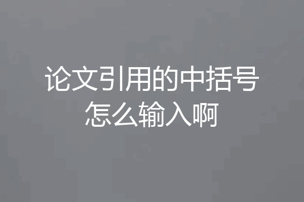 论文引用的中括号怎么输入啊