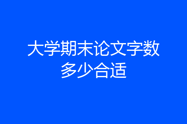 大学期末论文字数多少合适