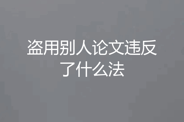 盗用别人论文违反了什么法