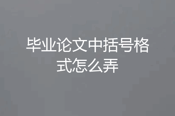 毕业论文中括号格式怎么弄