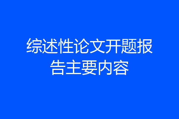 综述性论文开题报告主要内容