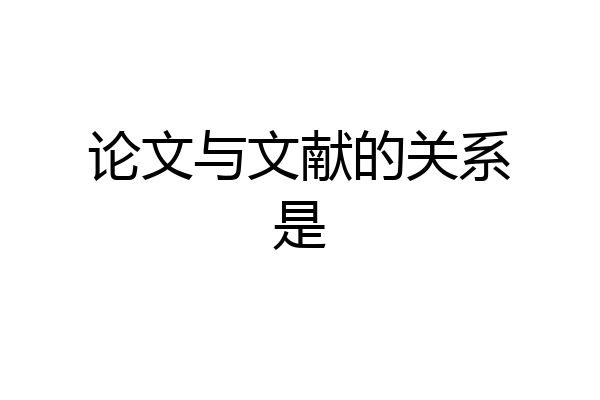论文与文献的关系是