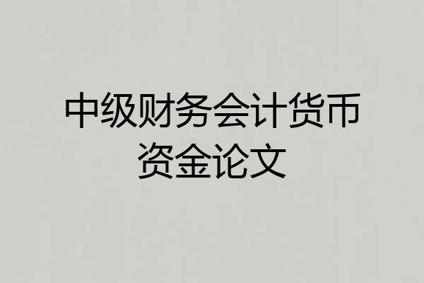 中级财务会计货币资金论文