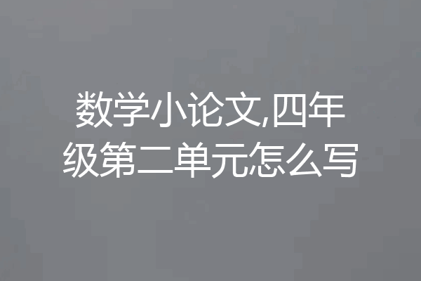 数学小论文,四年级第二单元怎么写