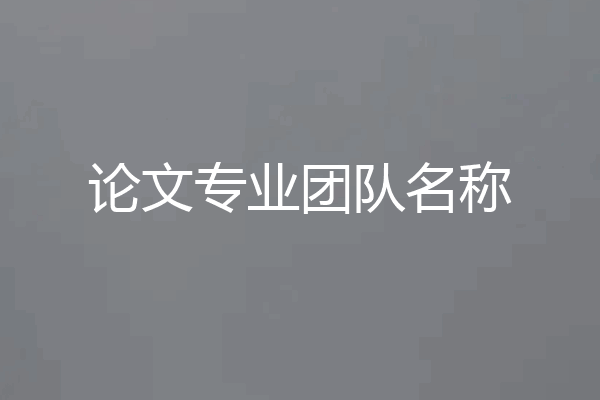 论文专业团队名称