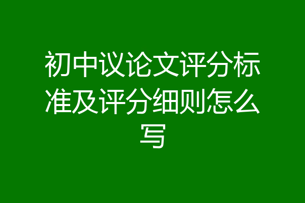 初中议论文评分标准及评分细则怎么写