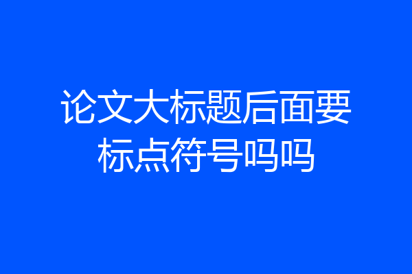 论文大标题后面要标点符号吗吗