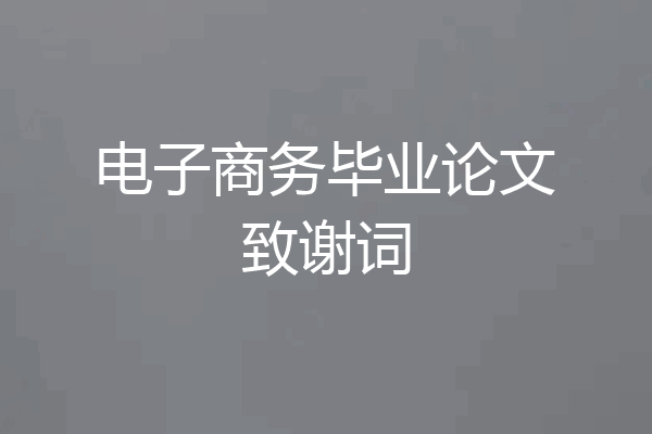 电子商务毕业论文致谢词