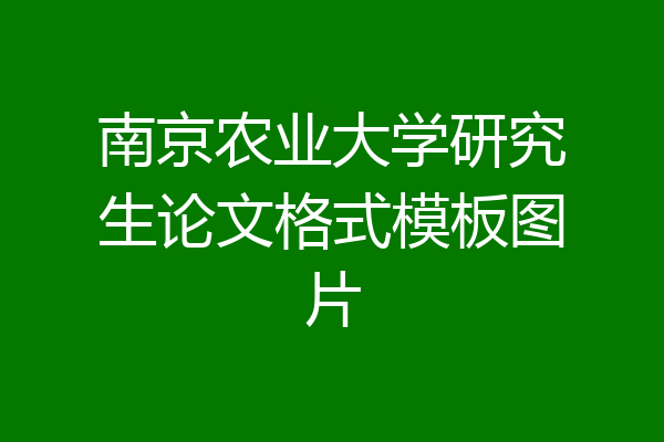南京农业大学研究生论文格式模板图片