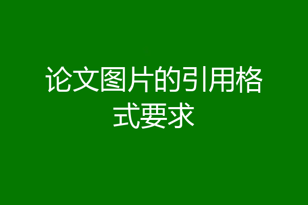 论文图片的引用格式要求