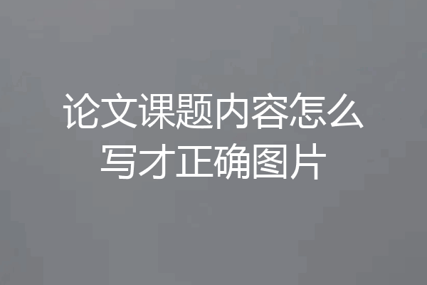 论文课题内容怎么写才正确图片