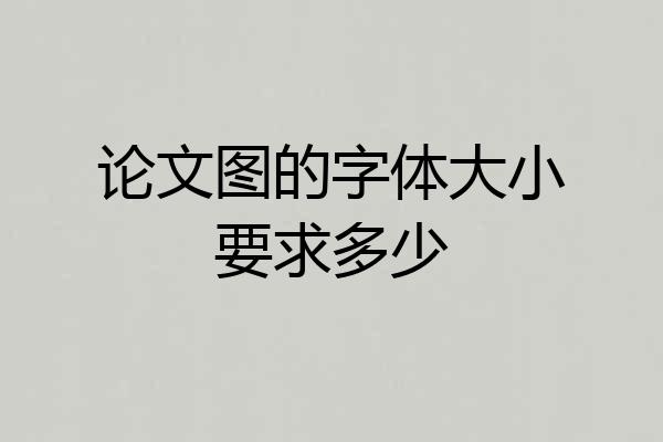 论文图的字体大小要求多少