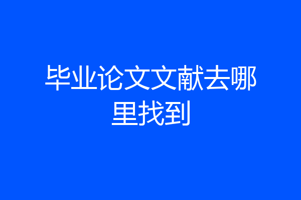 毕业论文文献去哪里找到