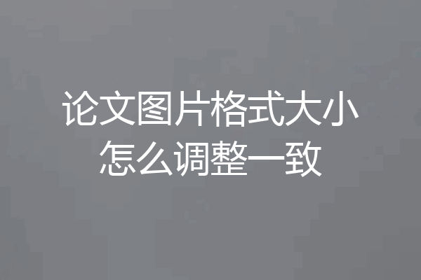 论文图片格式大小怎么调整一致