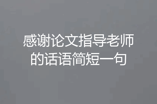 感谢论文指导老师的话语简短一句