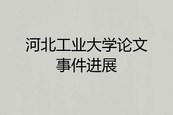 河北工业大学论文事件进展